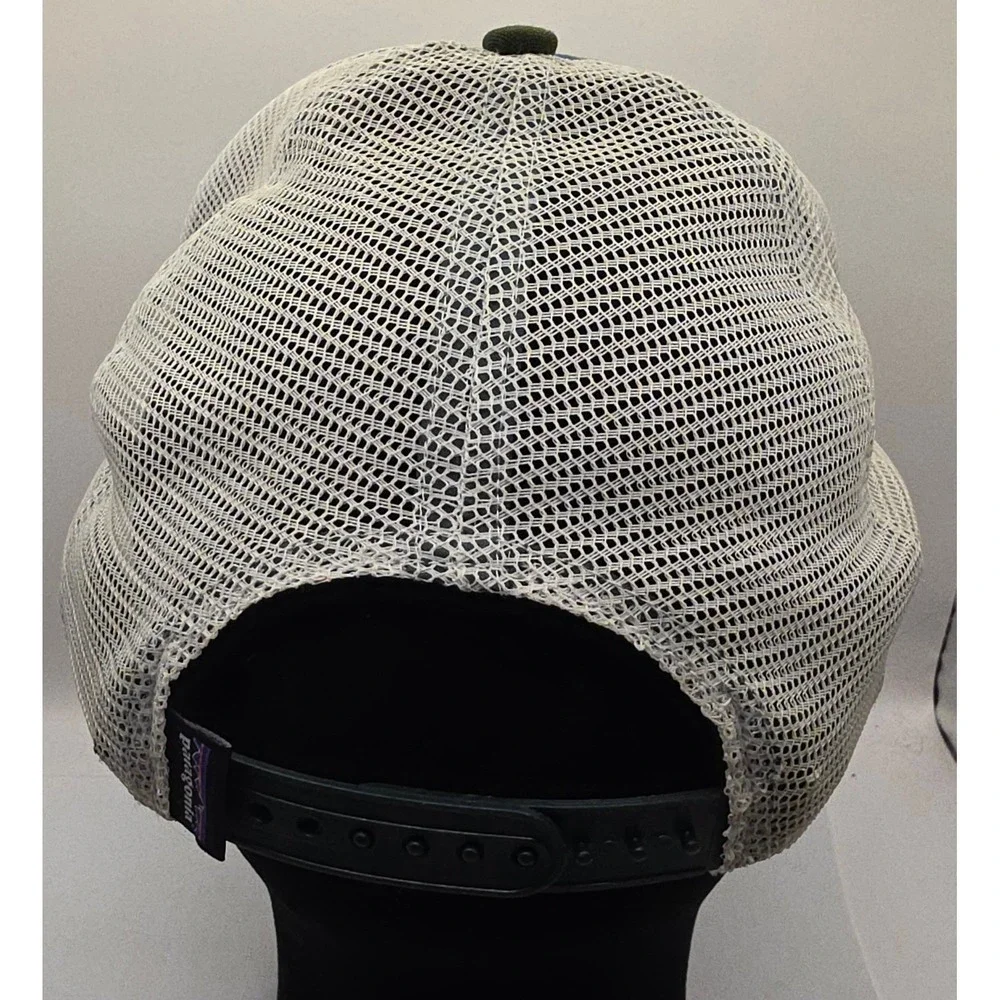 Patagonia Striped Mesh Trucker Hat Green Blue Yellow‎ Adult Strapback Cap